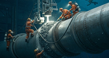 Grouting operation on an offshore structure