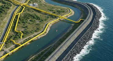 Coastal structure or pipeline shore approach construction