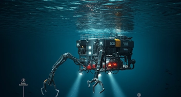 Remotely Operated Vehicle (ROV) performing subsea survey